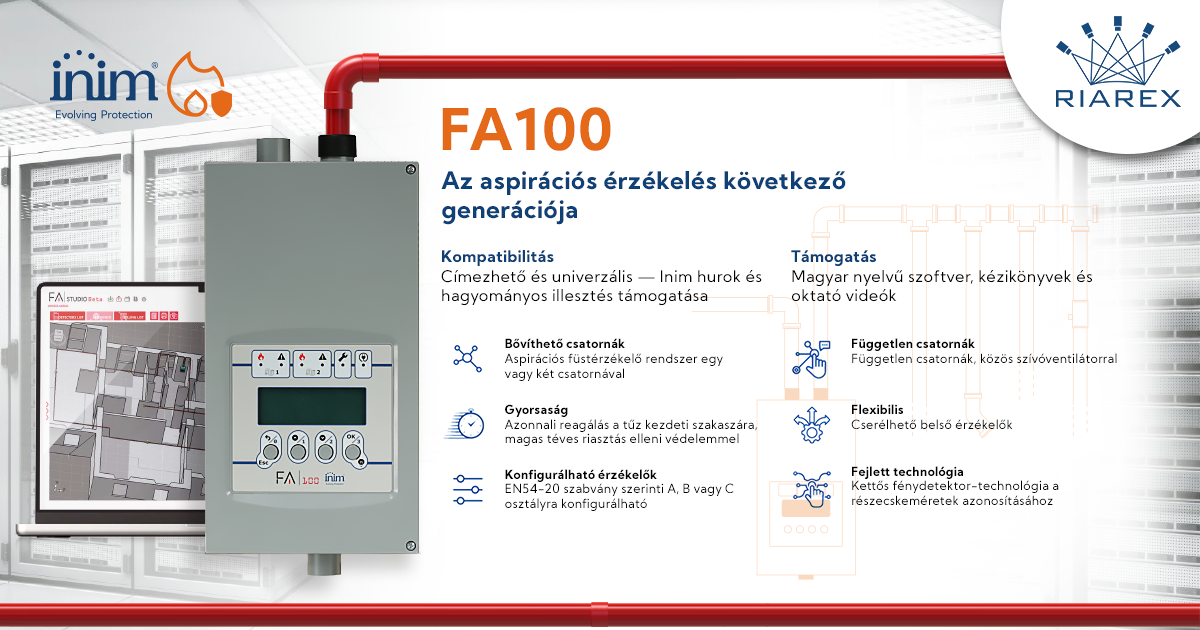 Inim FA100 aspirációs füstérzékelő