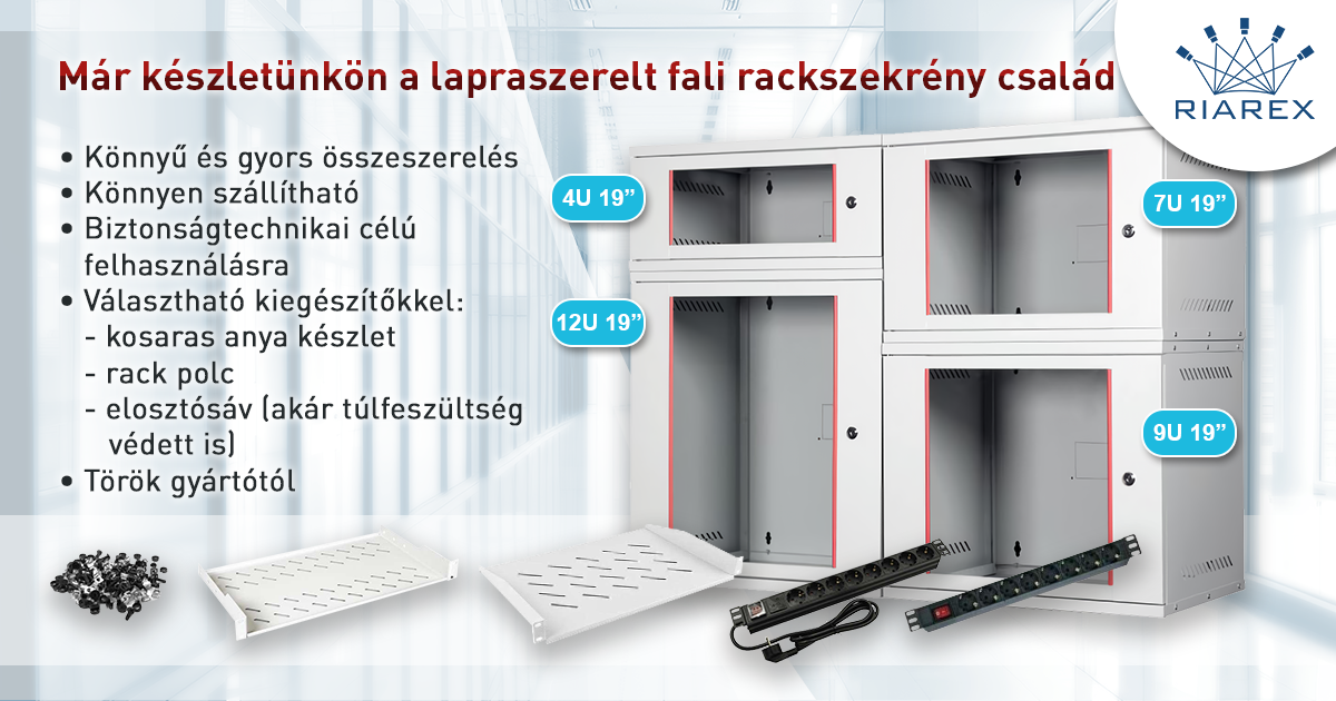 Biztonságtechnikai rackszekrények a Riarex kínálatában
