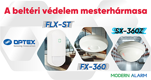 A beltéri védelem mesterhármasa: OPTEX FlipX, FX-360, SX-360