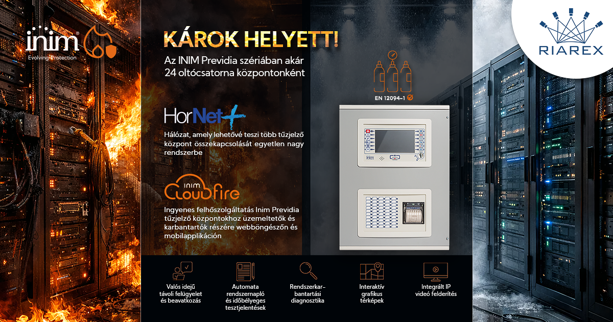 Inim Previdia oltásvezérlési skálázhatóság, felhőalapú felügyelettel